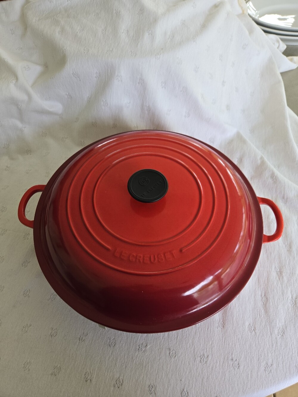 Le Creuset Cerise Red Enamel Cast Iron Braiser with Lid #32 5 Qt